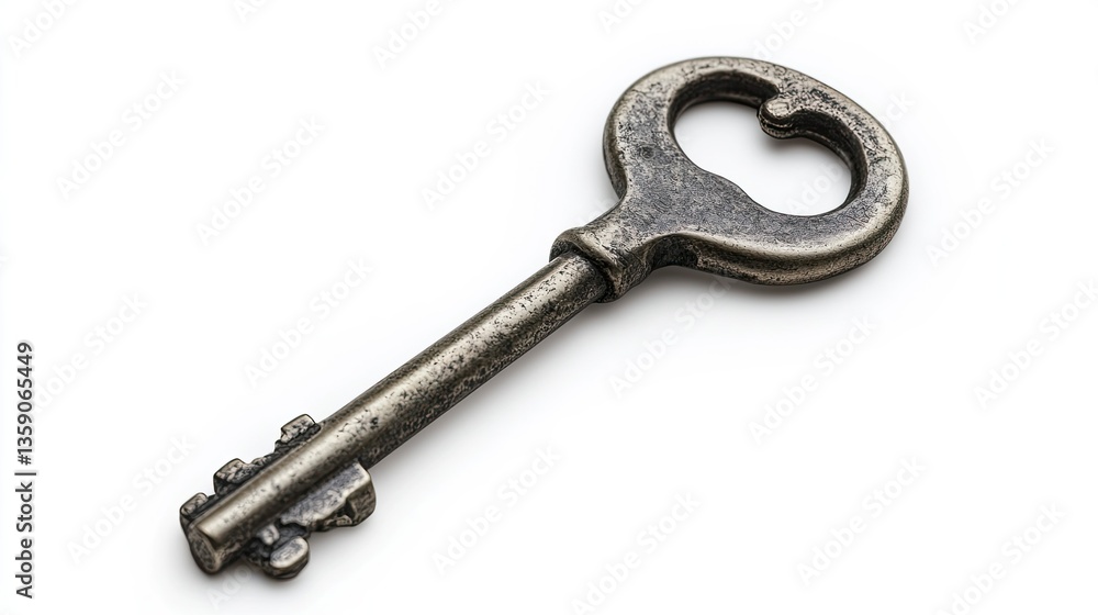 Key impression - security concept isolated on white background Key impression - security concept isolated on white background