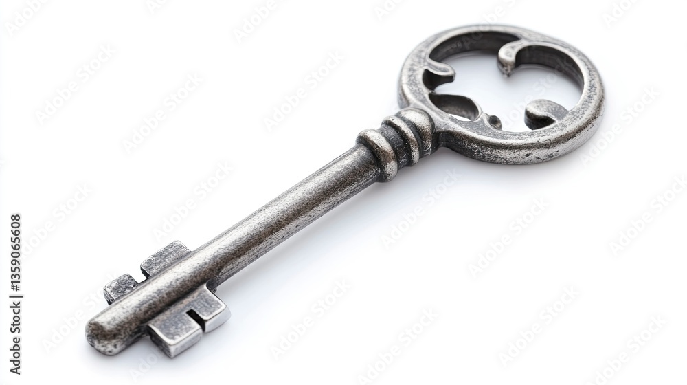 Key impression - security concept isolated on white background Key impression - security concept isolated on white background
