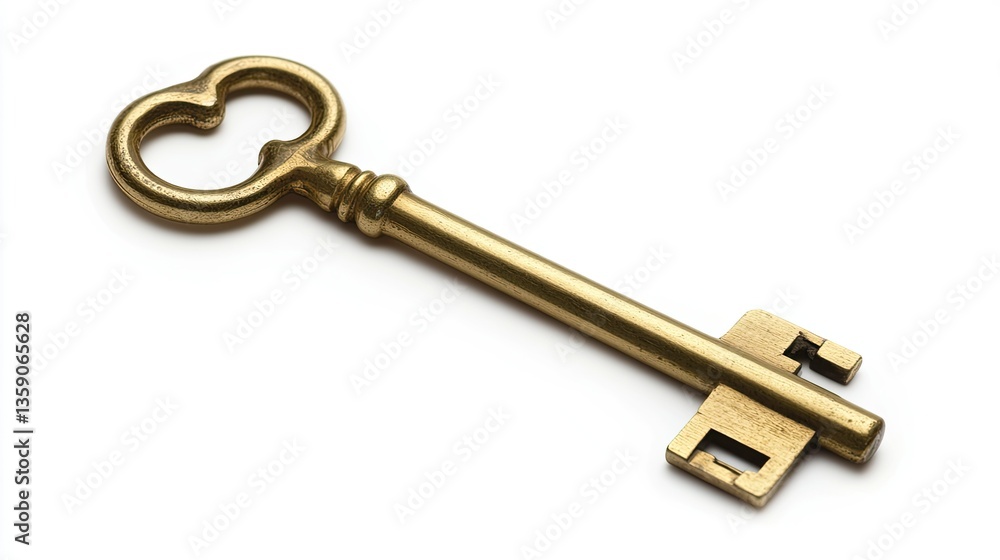 Key impression - security concept isolated on white background Key impression - security concept isolated on white background