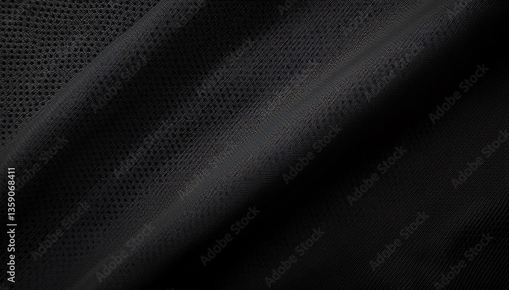 A close-up of textured black fabric, showcasing its intricate weave and depth, ideal for fashion and design applications. A close-up of textured black fabric, showcasing its intricate weave and depth, ideal for fashion and design applications.