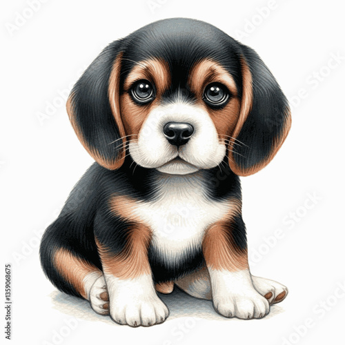 Beagle dog isolated watercolor vector illustration svg
