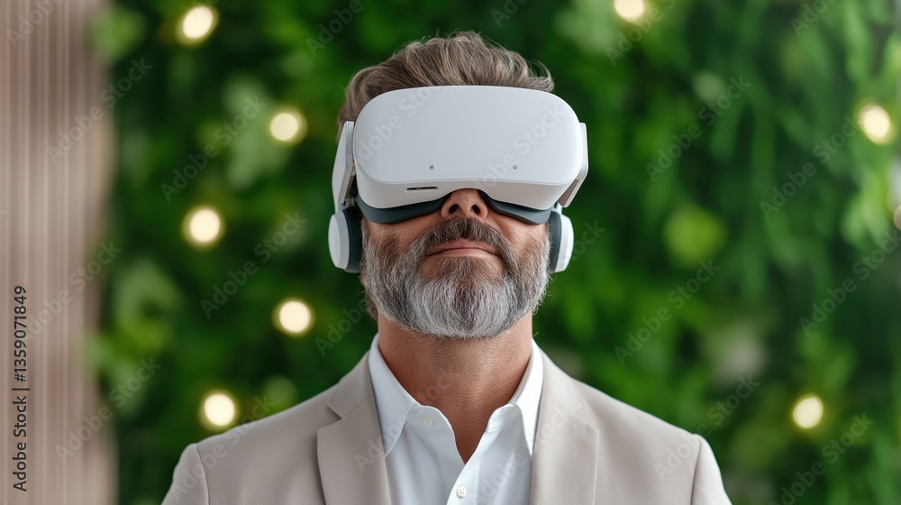 Fototapeta premium Immersive virtual reality banking experience enhances client interactions with financial advisors