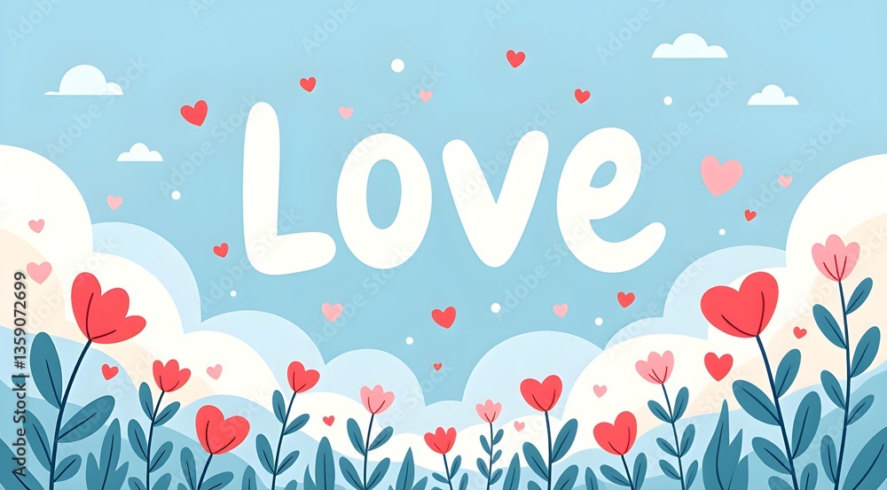 Romantic flower fields full of love Romantic flower fields full of love