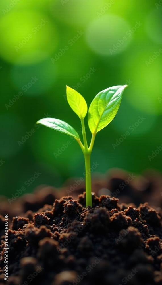 Tiny coffee plants sprout in rich Costa Rican soil , leaves, crop, robusta Tiny coffee plants sprout in rich Costa Rican soil , leaves, crop, robusta