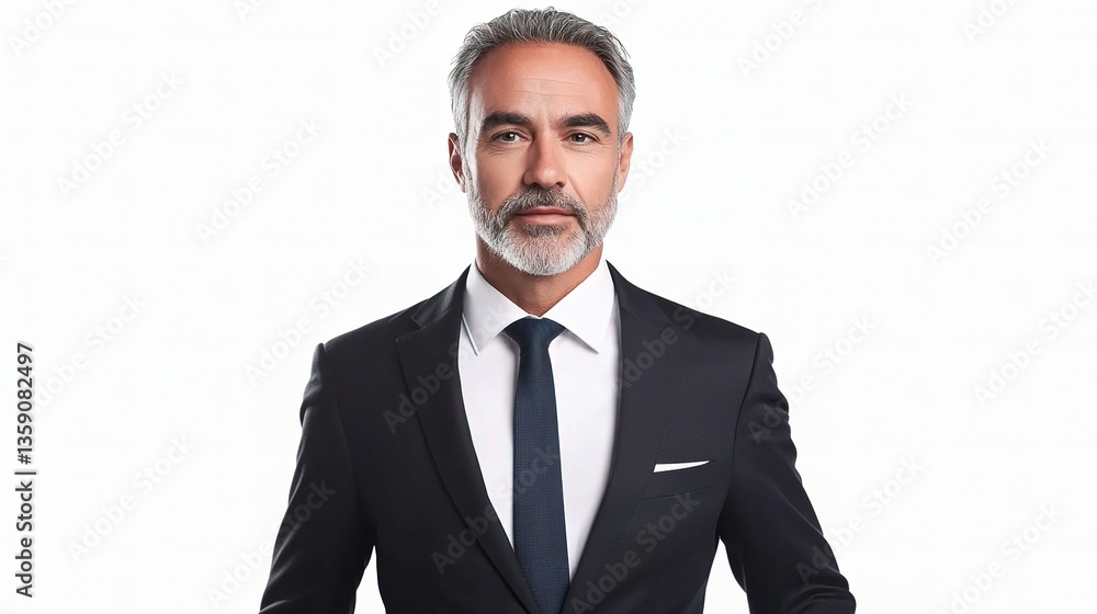 Full-Length Portrait of Mature Businessman in Formal Attire Full-Length Portrait of Mature Businessman in Formal Attire
