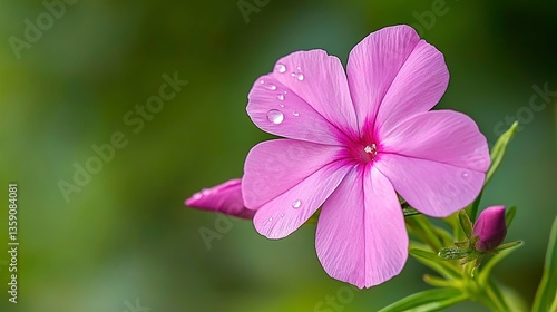 Dew-Kissed Pink Phlox Flower Close-Up