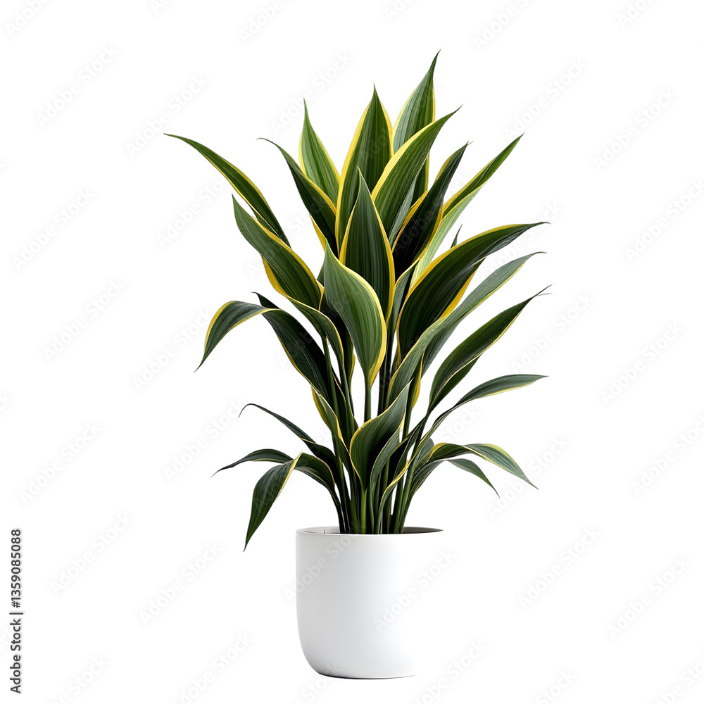 Dracaena Reflexa 'Song of India' in a White Pot: A Stunning Indoor Plant Dracaena Reflexa 'Song of India' in a White Pot: A Stunning Indoor Plant