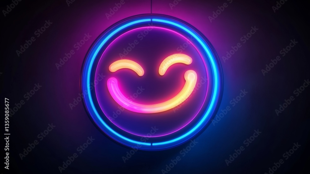 abstract Vector graphic design of a neon emojicon abstract Vector graphic design of a neon emojicon