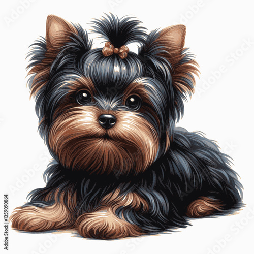 Yorkshire Terrier dog isolated watercolor vector illustration svg