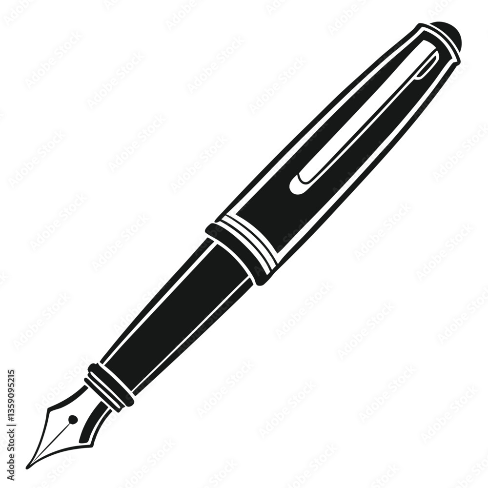 Modern Ink Pen Silhouette for Office and School Use Modern Ink Pen Silhouette for Office and School Use
