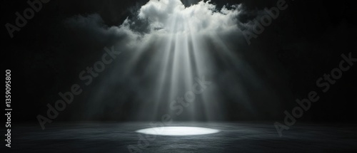 Light rays shine down