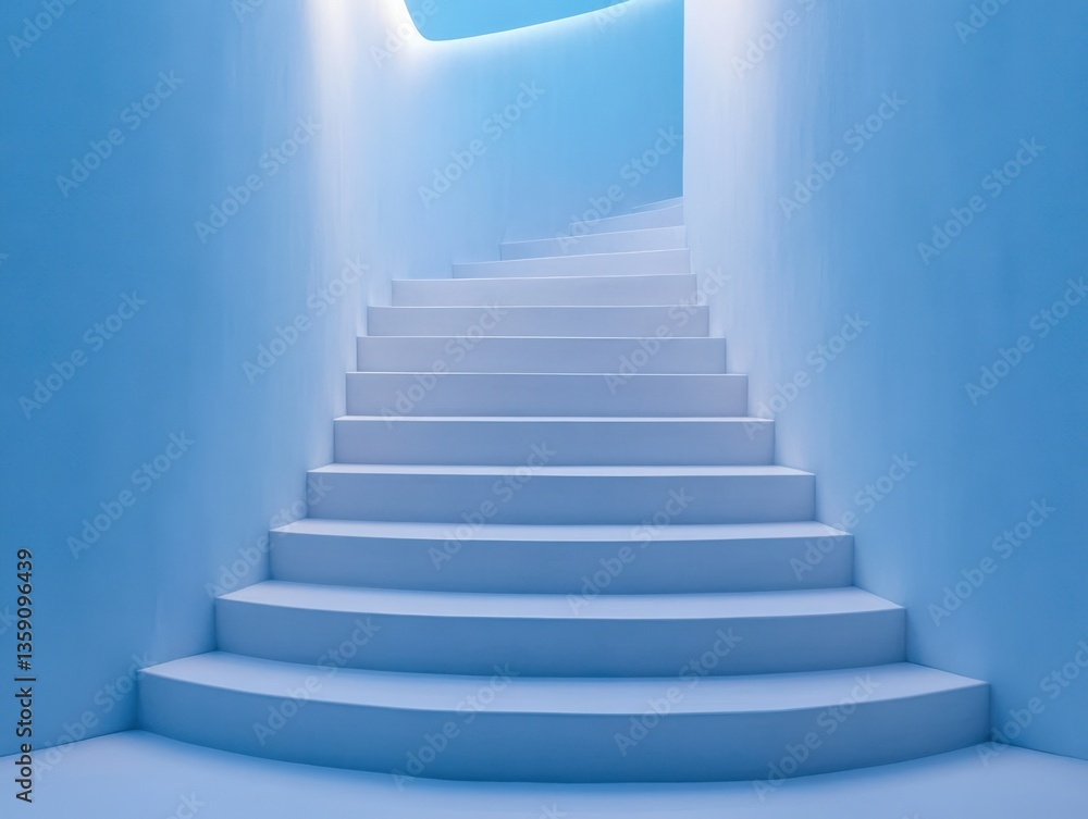 Blue stairs leading upward Blue stairs leading upward