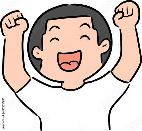 Illustration of celebrating man