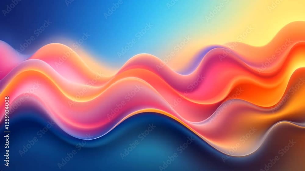 A abstract wave of colors rippling smoothly, like oil on water.
