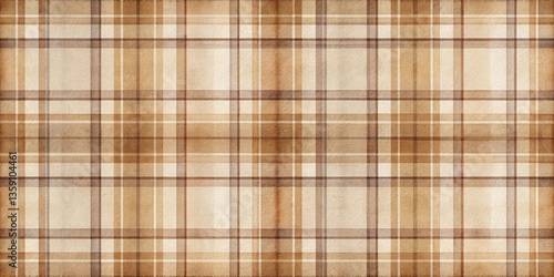 Subtle Brown and White Watercolor Plaid Pattern Seamless Texture
