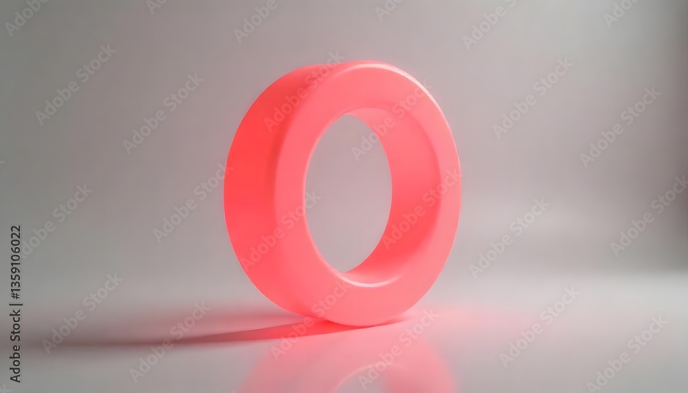 Vibrant Pink Circular Object with Glossy Finish on Gray Background Vibrant Pink Circular Object with Glossy Finish on Gray Background