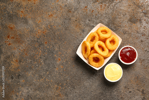 Paper box with fried breade...