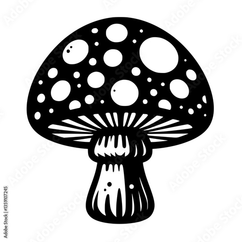 mushroom on a black background