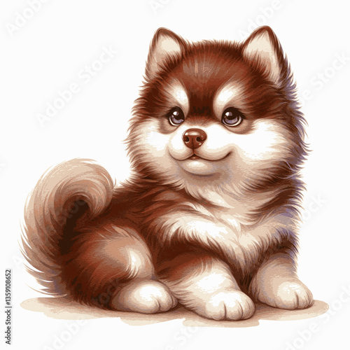 Siberian Husky dog isolated watercolor vector illustration svg