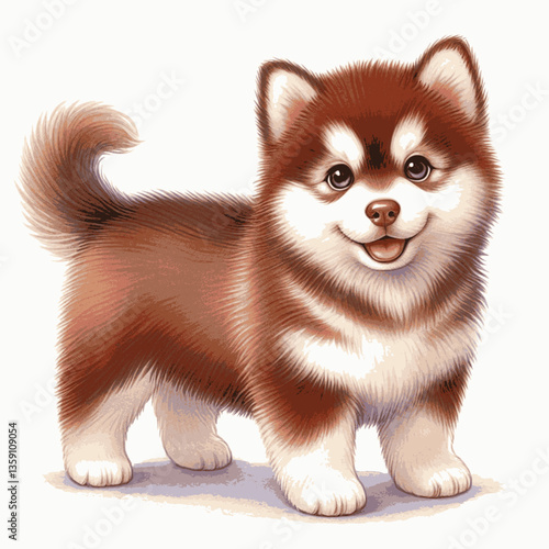 Siberian Husky dog isolated watercolor vector illustration svg
