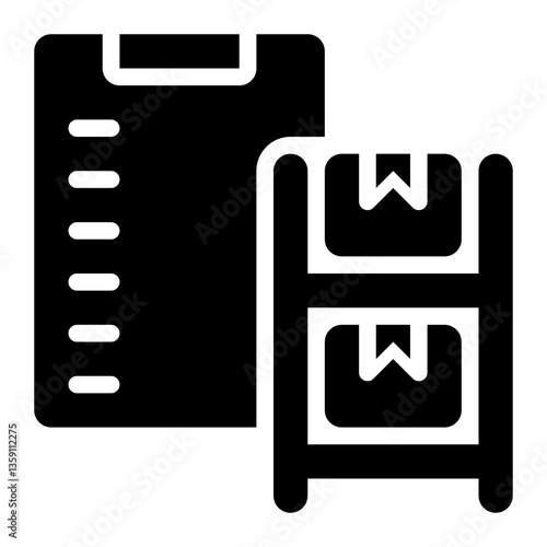 Inventory, Stock, Goods Glyph Solid Icon
