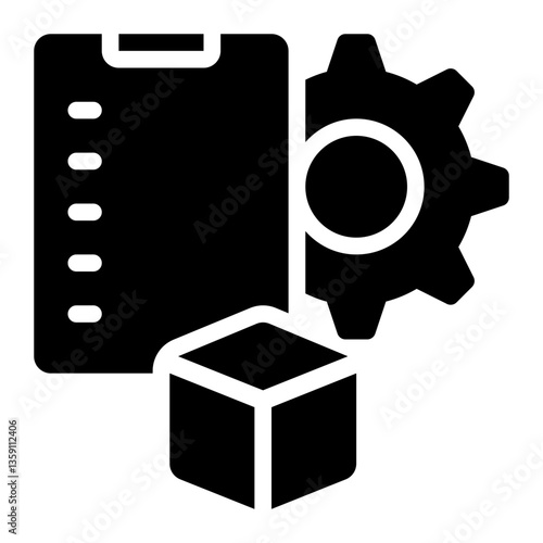 Bill of Materials, BOM, Material List Glyph Solid Icon
