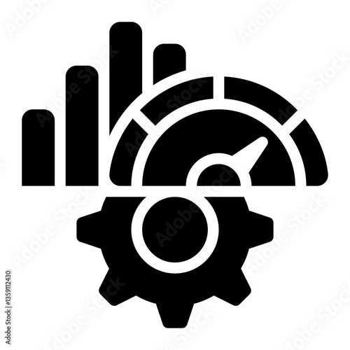 Capacity Utilization, Manufacturing Capacity, Production Capacity Glyph Solid Icon
