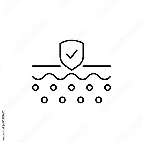 Skin protection icon editable stroke