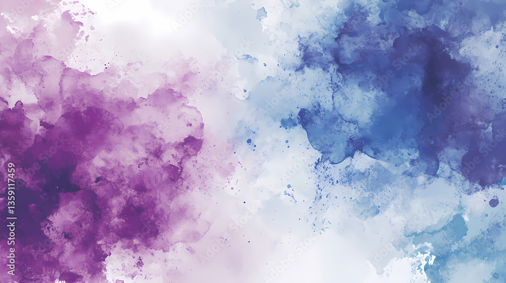 Obraz premium Abstract Watercolor Blend of Purple and Blue