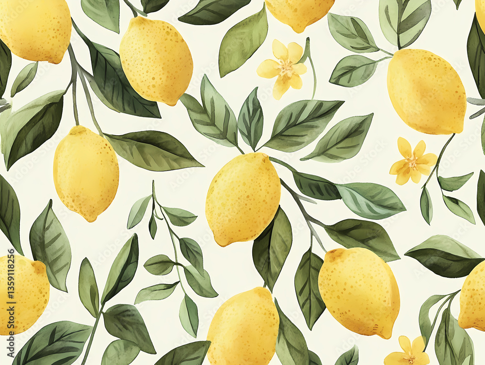 Obraz premium Fresh Lemon Pattern Design