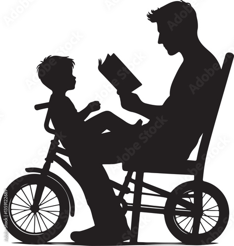 Father and Son Reading Vector Bundle