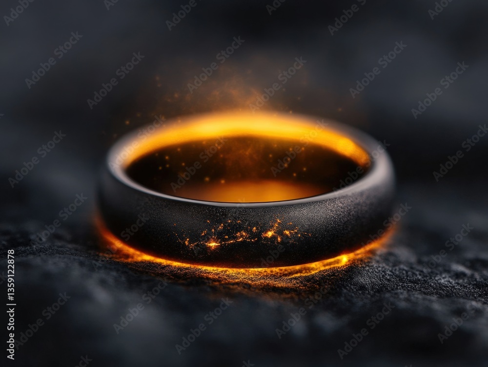 Glowing ring on rough surface Glowing ring on rough surface
