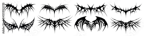 Intricate tribal tattoo designs, element vector set