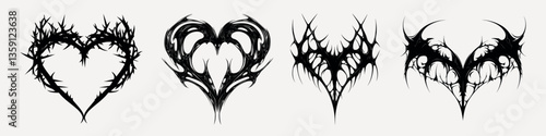 Intricate tribal tattoo designs, element vector set