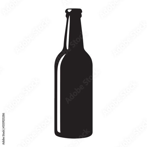 Beer Bottle Silhouette Vector for Craft Beer and Bar Designs