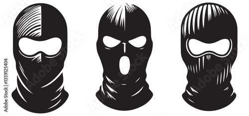 Menacing Balaclava Designs Vector Pack for Security and Protection