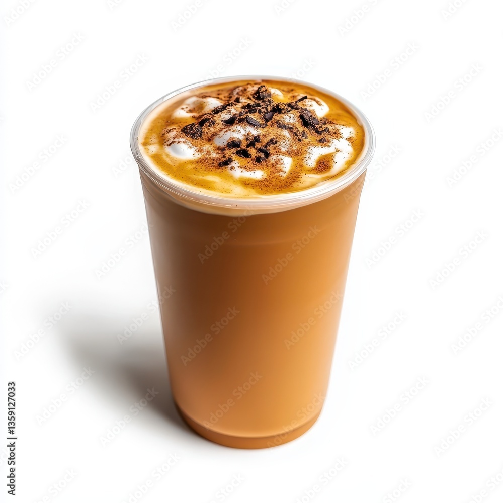 A blended iced chai Frappuccino topped with whipped cream and a sprinkle of cinnamon, perfect for a refreshing treat. A blended iced chai Frappuccino topped with whipped cream and a sprinkle of cinnamon, perfect for a refreshing treat.