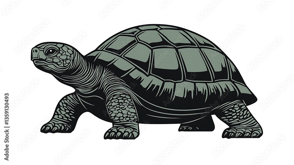 Obraz premium A detailed illustration of a tortoise.