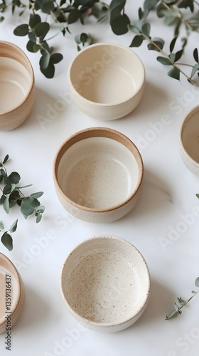 Speckled Ceramic Bowls Minimalist Still Life Photography