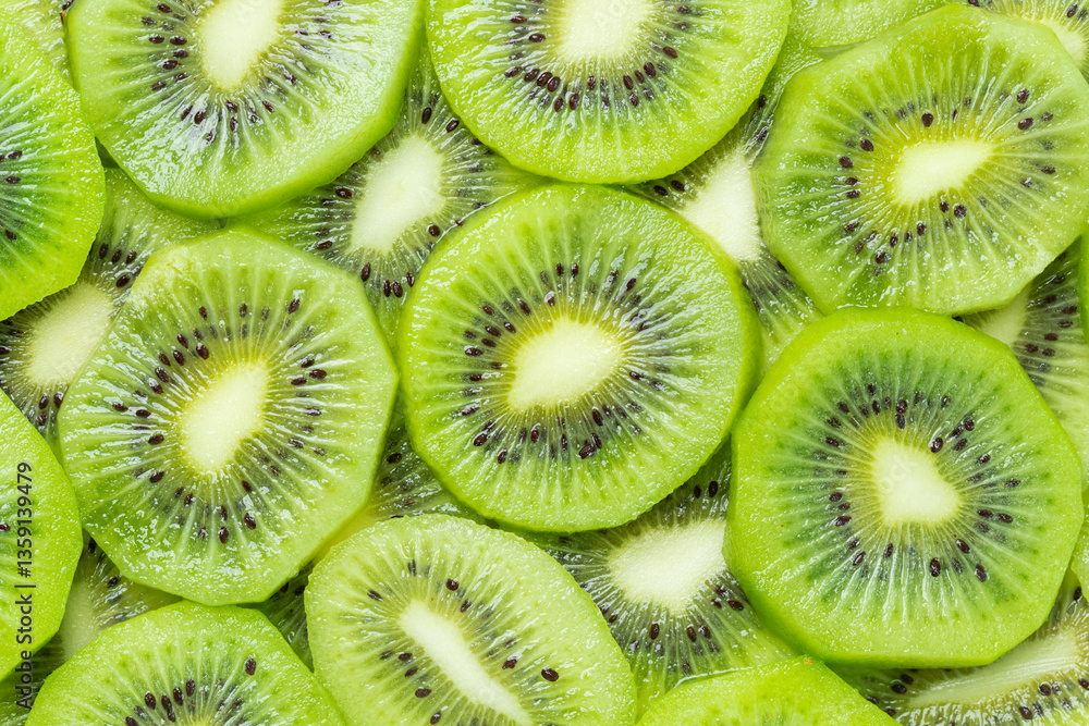 Pile of fresh peeled kiwi fruit. Top view Pile of fresh peeled kiwi fruit. Top view
