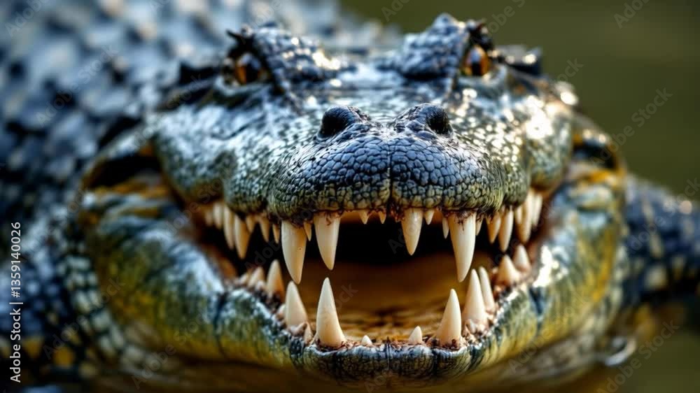A close up of a crocodile’s jaw, as it snaps shut with incredible force, capturing the power and precision of its bite in stunning detail. A close up of a crocodile’s jaw, as it snaps shut with incredible force, capturing the power and precision of its bite in stunning detail.