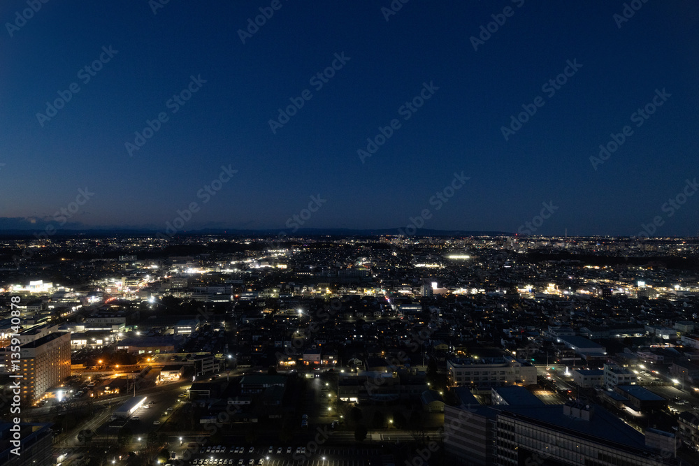 Fototapeta premium ［茨城県水戸市］茨城県庁 展望ロビー 夜景