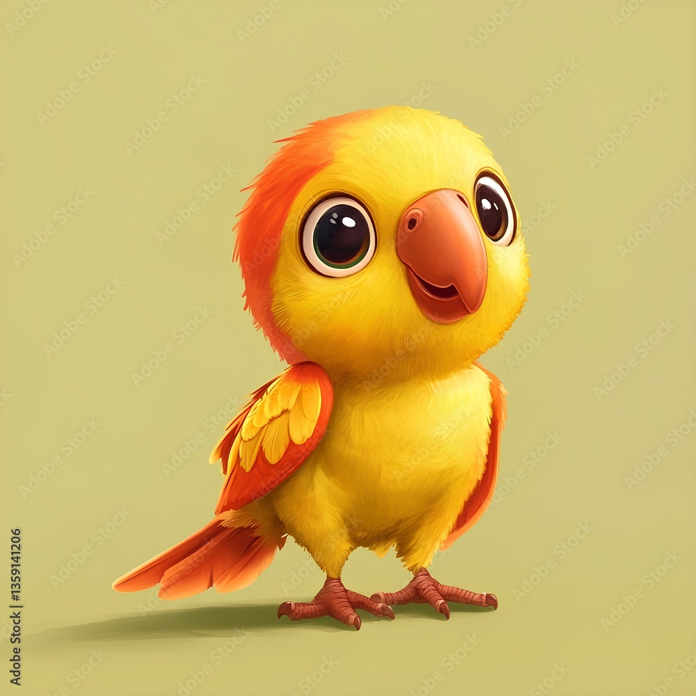 Cute baby Dizzy duck character, cartoon, webtoon, illustration