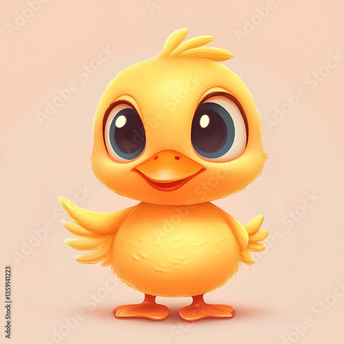 Obraz na płótnie Cute baby Dizzy duck character, cartoon, webtoon, illustration w salonie
