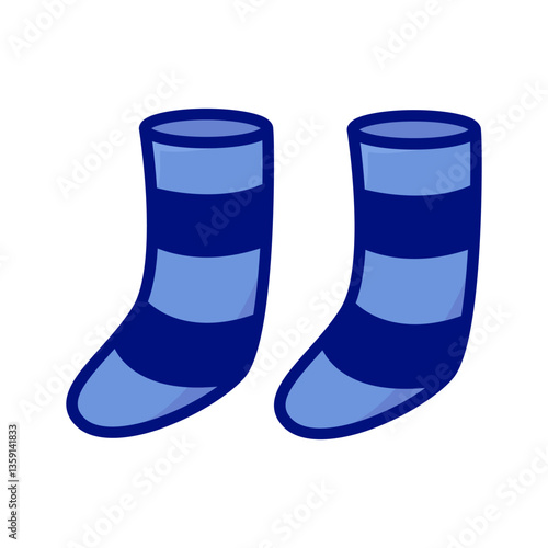 Two socks with blue strips