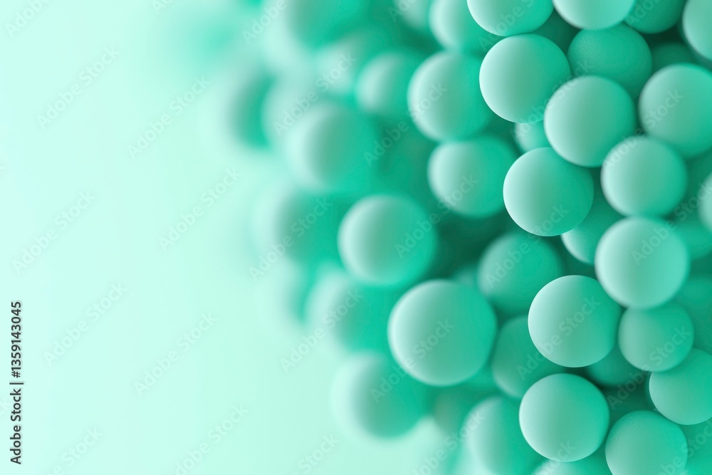 Group of spheres in turquoise, a background use for websites or science projects Group of spheres in turquoise, a background use for websites or science projects