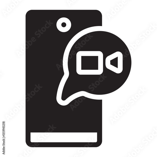 Video Conference glyph icon