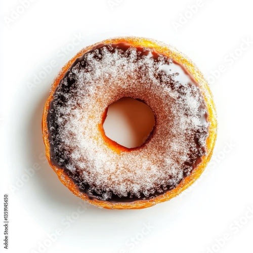 Delicious warm cinnamon sugar donut with a beautifully cracked top, perfect for a sweet treat.
