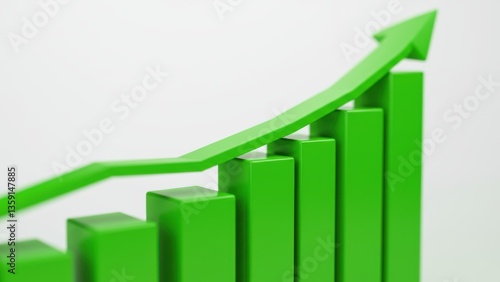 Free Download 3D green bars depict business growth on financial graph showcasing upward trends and data analytics - GFXLoad