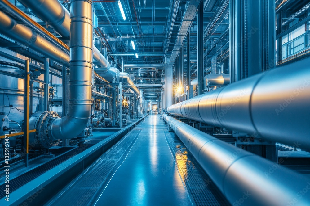 Industrial Pipeline Infrastructure: A Majestic View of Modern Manufacturing Facility Industrial Pipeline Infrastructure: A Majestic View of Modern Manufacturing Facility